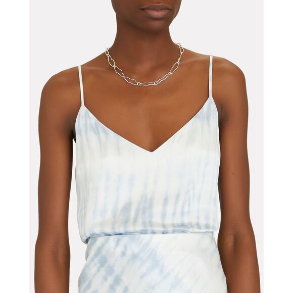 Rails Paola Tie-Dye Satin Camisole Blue Tide Size Small Sleeveless Blouse Silky - Picture 1 of 16